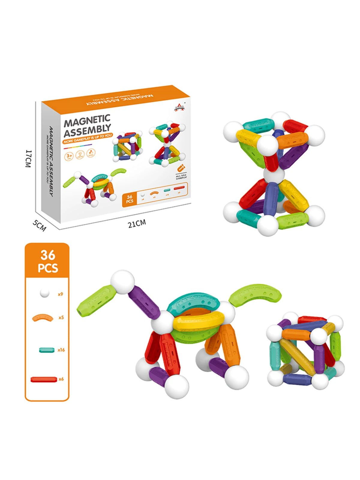 KNYYSECQ Children's Magnetic Stick Building Blocks Toys Boys Girls Puzzle Assembly Telescopic Tube Building Blocks Gifts