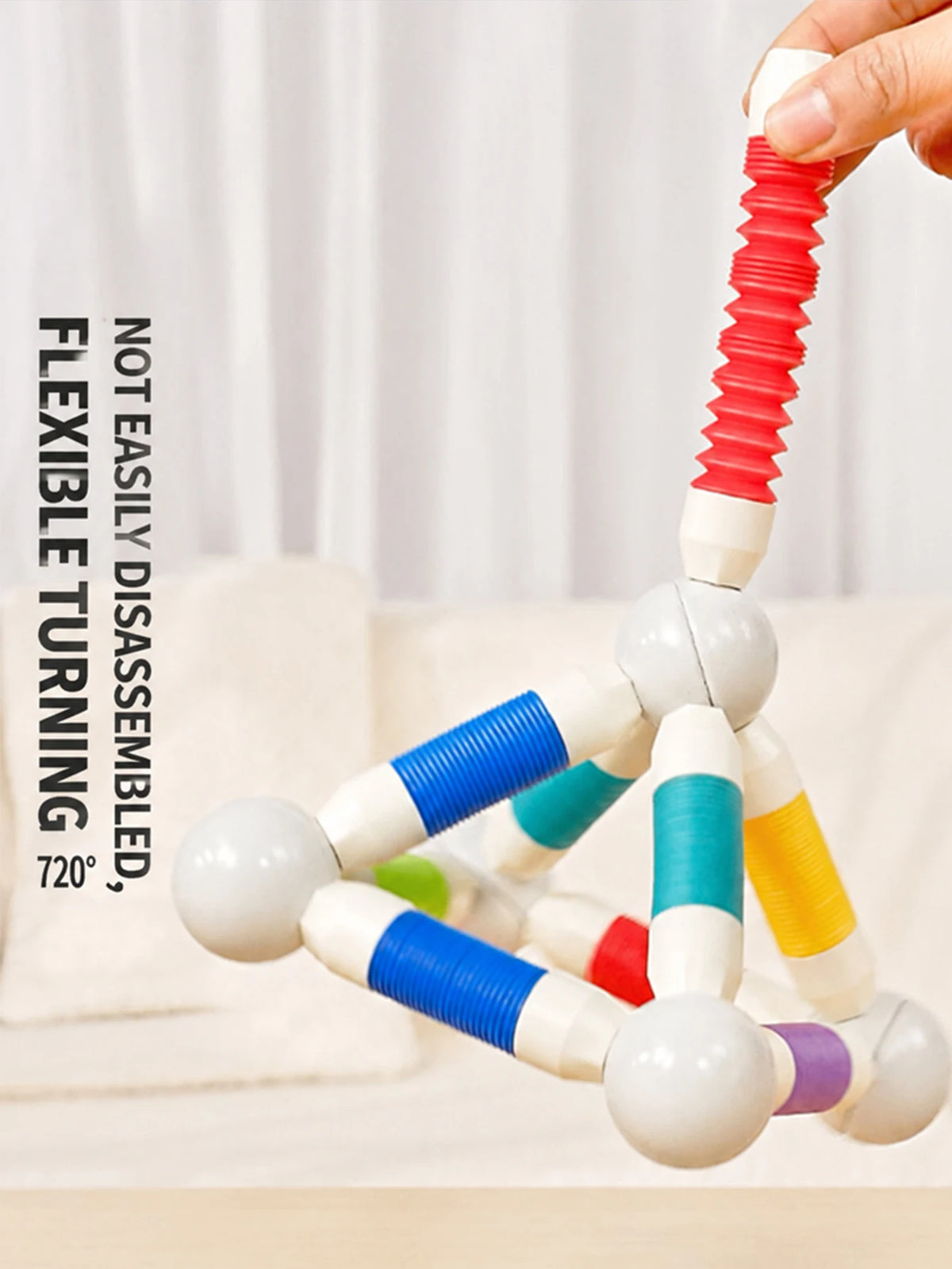 KNYYSECQ Children's Magnetic Stick Building Blocks Toys Boys Girls Puzzle Assembly Telescopic Tube Building Blocks Gifts