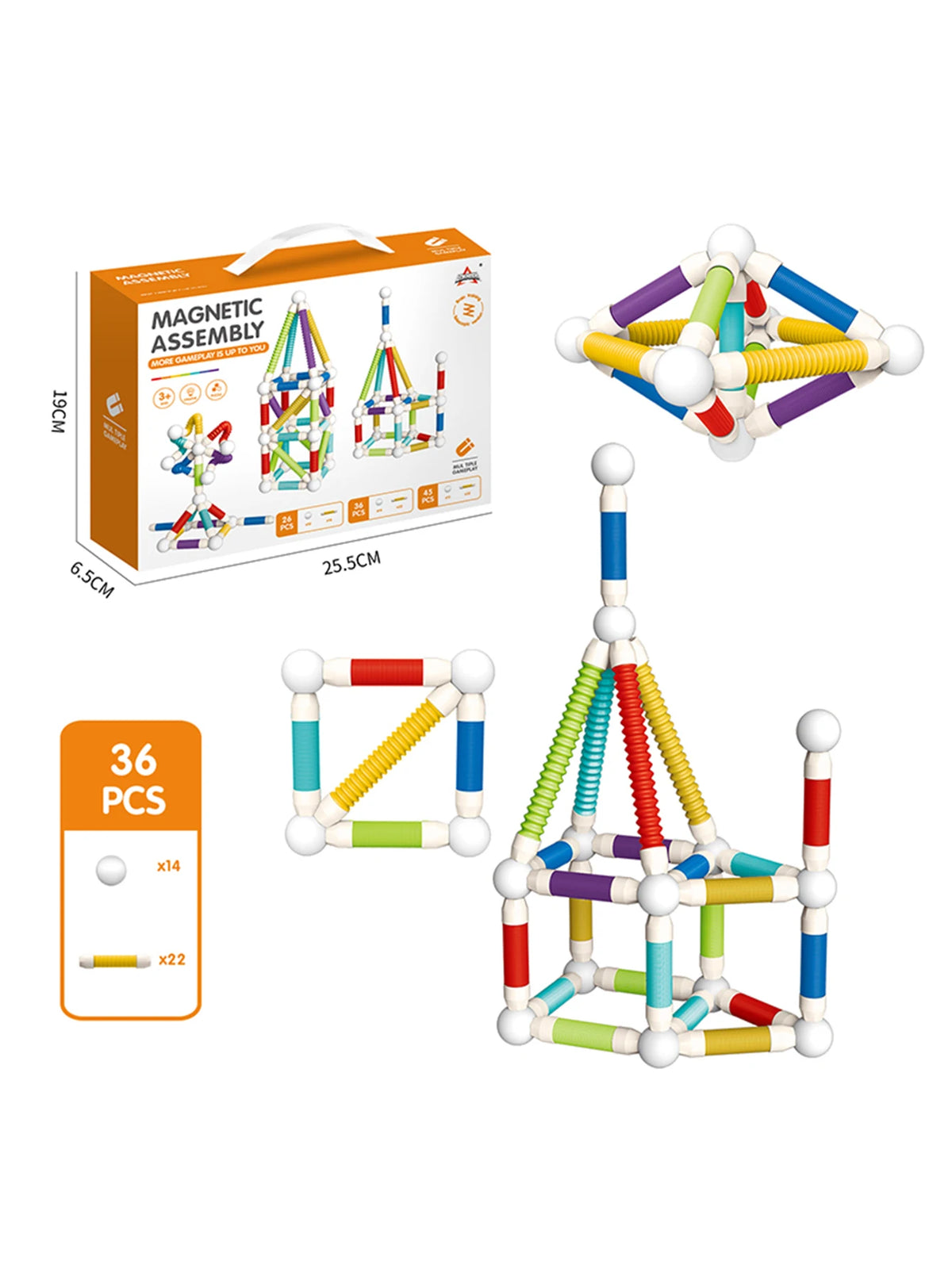 KNYYSECQ Children's Magnetic Stick Building Blocks Toys Boys Girls Puzzle Assembly Telescopic Tube Building Blocks Gifts