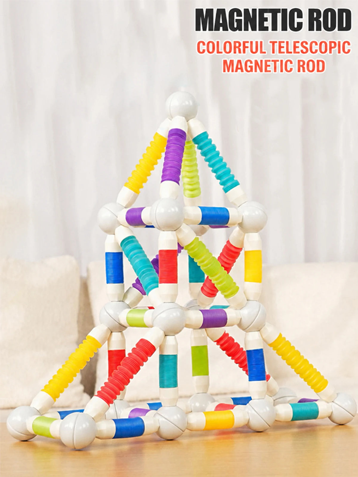 KNYYSECQ Children's Magnetic Stick Building Blocks Toys Boys Girls Puzzle Assembly Telescopic Tube Building Blocks Gifts
