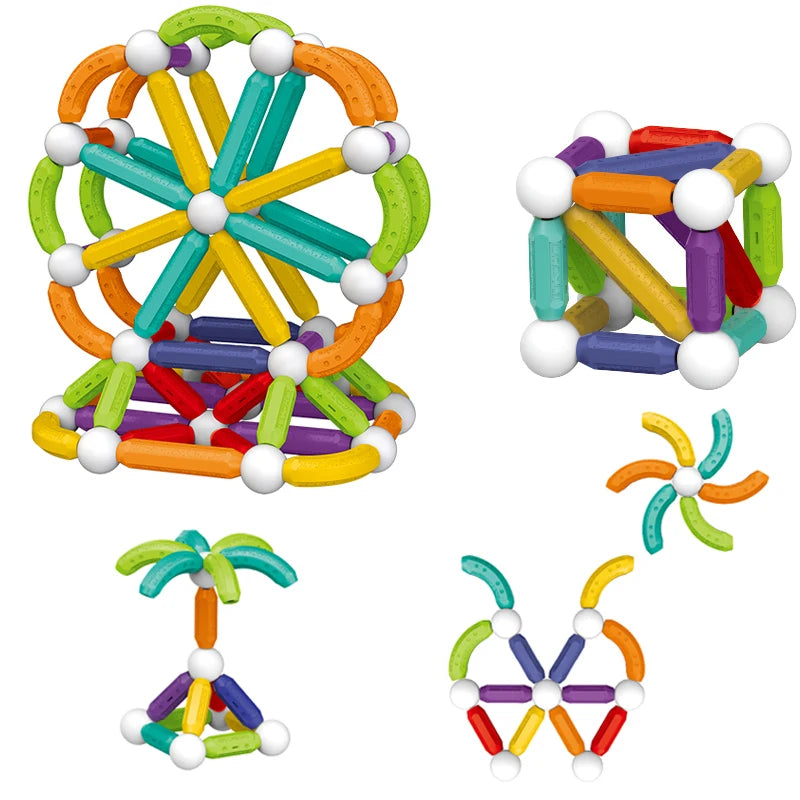KNYYSECQ Children's Magnetic Stick Building Blocks Toys Boys Girls Puzzle Assembly Telescopic Tube Building Blocks Gifts