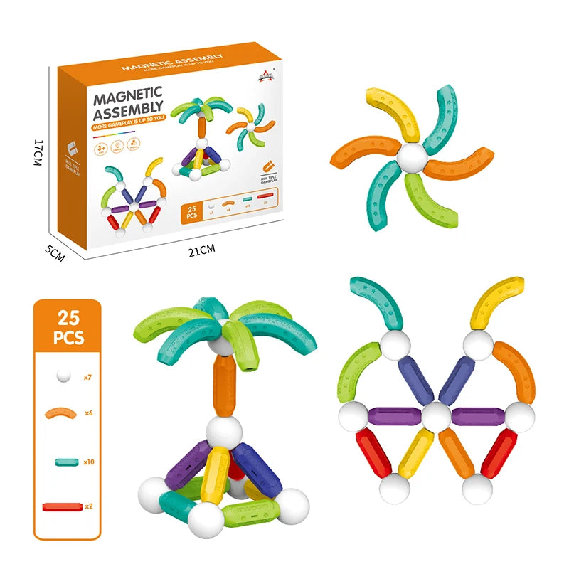 KNYYSECQ Children's Magnetic Stick Building Blocks Toys Boys Girls Puzzle Assembly Telescopic Tube Building Blocks Gifts