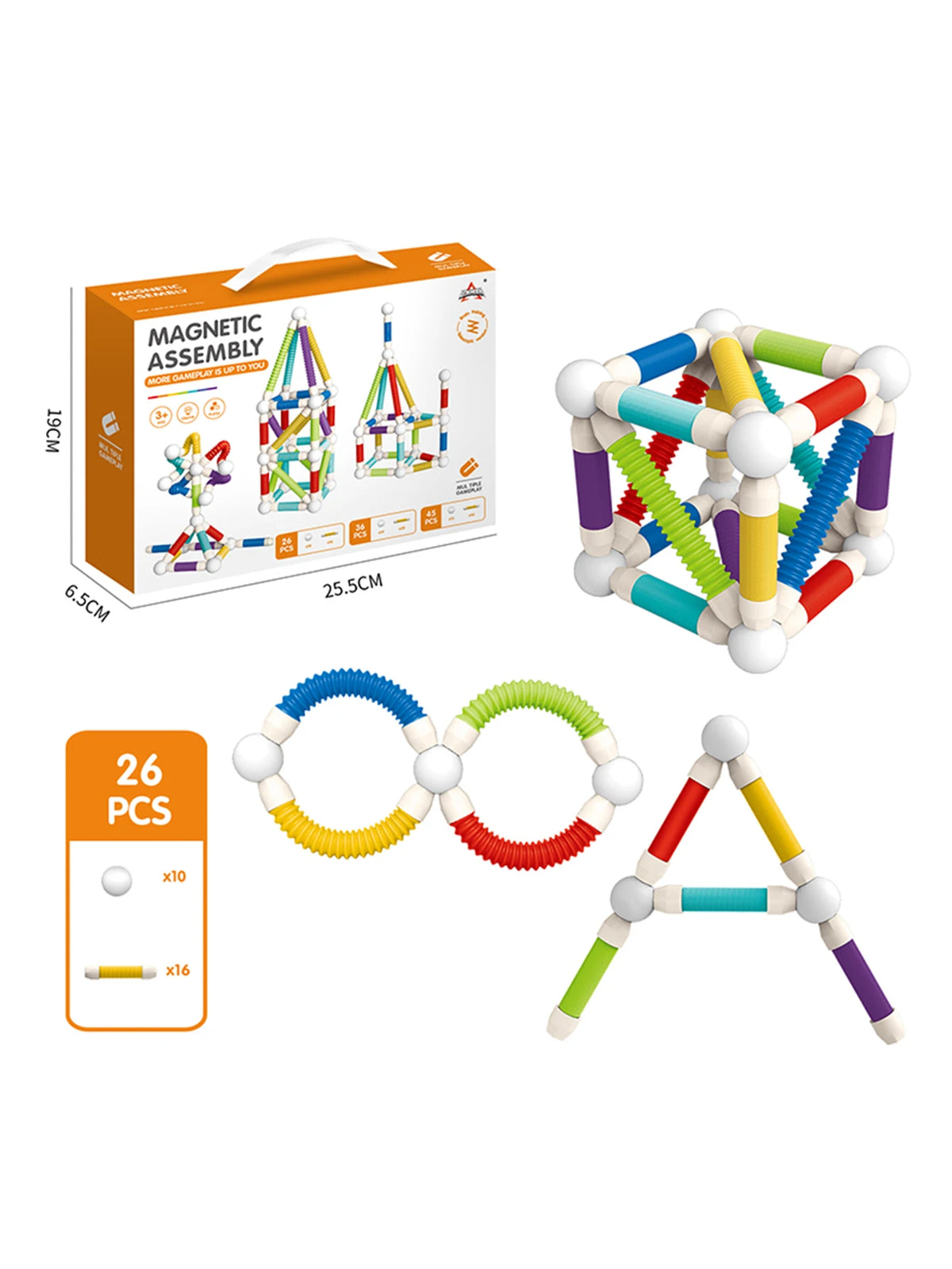 KNYYSECQ Children's Magnetic Stick Building Blocks Toys Boys Girls Puzzle Assembly Telescopic Tube Building Blocks Gifts