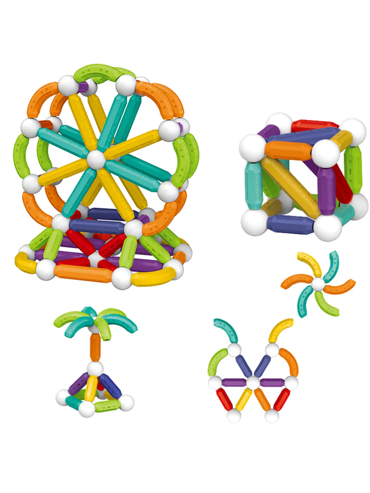 KNYYSECQ Children's Magnetic Stick Building Blocks Toys Boys Girls Puzzle Assembly Telescopic Tube Building Blocks Gifts