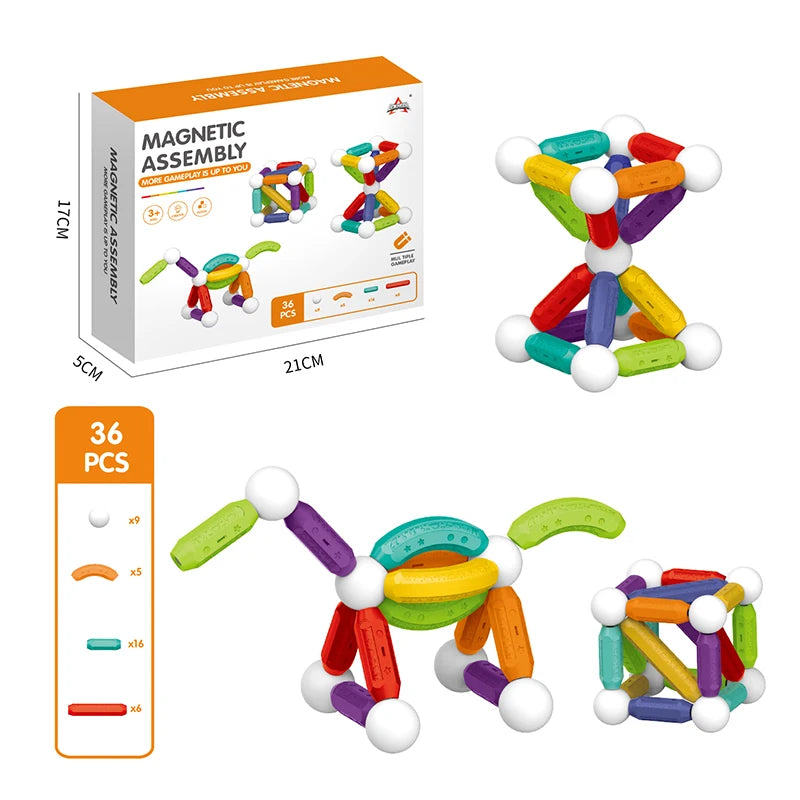 KNYYSECQ Children's Magnetic Stick Building Blocks Toys Boys Girls Puzzle Assembly Telescopic Tube Building Blocks Gifts
